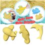 ESSENSON Sable Magique - 3lbs de Sable Avec 2 Couleurs, 6 Camions de Construction, Jouets et Panneaux de Construction, Bac à Sab
