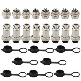 RUNCCI-YUN 8pcs 5 A 16 mm 4 broches/ 5 Pins/ 8 Pins/L'aviation connecteur Plug+ 8 pcs en caoutchouc capuchon de protection (méta