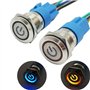 CESFONJER 2 Pcs 12V Verrouillage Bouton-poussoir | LED Démarrage Bouton | ON/OFF Commutateur Bouton Auto-bloquant en Acier Inoxy