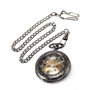 TREEWETO Montre De Poche avec Chaîne pour Hommes Femmes Rétro Mécanique Squelette Analogique À Remontage Manuel Antique Loupe Co