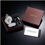 TREEWETO Montre de Poche avec chaîne Steampunk Squelette Mécanique Full Hunter Argent