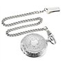 TREEWETO Montre de Poche avec chaîne Steampunk Squelette Mécanique Full Hunter Argent