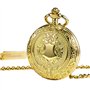 TREEWETO Montre de Poche Or Full Hunter Squelette Cadran mécanique Montre de Poche pour Homme Femme