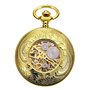TREEWETO Montre de Poche Or Full Hunter Squelette Cadran mécanique Montre de Poche pour Homme Femme