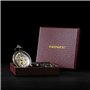 TREEWETO Montre de Poche Automatique Mécanique pour Homme Garçon, Romains Squelette Montre de Poche Mécanique Bronze, Montre de 