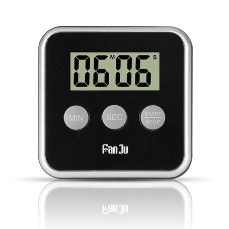 FanJu FJ231 Minuterie de Cuisine Numérique avec Grand Affichage Numérique / Alarme Forte / Dos Magnétique / Stand Pliable / Opér
