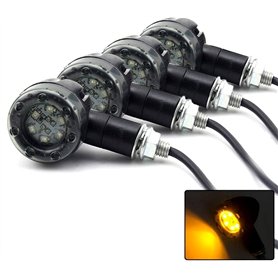SFONIA 4pcs Indicateurs De Moto 13LED Clignotants Lumières 12V Étanche Indicateur De Roulement Clignotant Universel pour Moto Sc