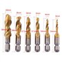 DEWIN Foret Taraudeur, Jeu de Taraud Filetage Métrique Taraudage M3 M4 M5 M6 M8 M10 Coffret Forets et Tarauds HSS Revêtus de Tit