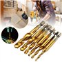 DEWIN Foret Taraudeur, Jeu de Taraud Filetage Métrique Taraudage M3 M4 M5 M6 M8 M10 Coffret Forets et Tarauds HSS Revêtus de Tit