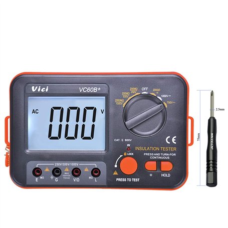 NKTECH VICI VC60B+ Testeur de mégohmmètre numérique Mégohm Isolant LCD DC AC Tension Résistance DC-250/500/1000V AC-750V Multimè