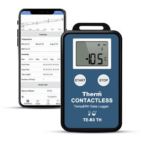 Enregistreur de données de température et d'humidité sans fil ThermElc TE-B3 TH avec écran LCD