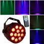 Projecteur LED par LED avec télécommande - Éclairage de scène DMX512 RGBW - Effet de lumière - Avec télécommande - Pour show bar