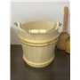Seau de sauna traditionnel en bois de pin naturel avec poignée en corde de 7 litres
