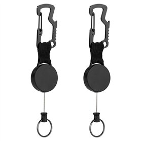 MengH-SHOP Porte-Clé Rétractable Mousqueton Clip Clé avec Cordon en Fil D'acier Multioutil pour Homme Clés Carte D'identité 2 Pi