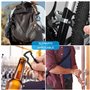 MengH-SHOP Porte-Clé Rétractable Mousqueton Clip Clé avec Cordon en Fil D'acier Multioutil pour Homme Clés Carte D'identité 2 Pi