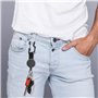MengH-SHOP Porte-Clé Rétractable Mousqueton Clip Clé avec Cordon en Fil D'acier Multioutil pour Homme Clés Carte D'identité 2 Pi