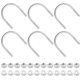 YEYIT Lot de 6 boulons en U en acier inoxydable 304 M6 x 51 mm u bolt stainless durable antirouille boulons en u avec rondelle d