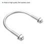 YEYIT Lot de 6 boulons en U en acier inoxydable 304 M6 x 51 mm u bolt stainless durable antirouille boulons en u avec rondelle d