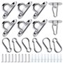 AISHOW 12 Pièces Platine Oeil INOX M5 Platine Ancrage Mousqueton Oeillet INOX Crochet de Plafond avec Vis et Tube d'expansion po