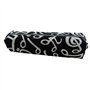 FunMusicOnline Relief Blanc Notes de Musique Tube Black Zipper Trousses Poche avec dragonne