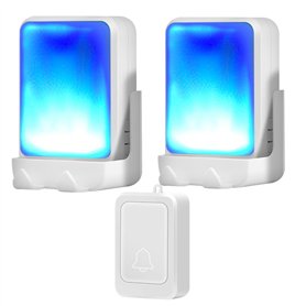 Sonnette de porte flash avec 7 couleurs de lumière vive et 4 volumes - Sonnette sans fil de 182