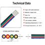 Amefil Connecteur pour barre lumineuse LED Set 4pin 8mm waterproof cable fitting 4pinRGB colour light with cable extension 22AWG
