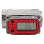 Compteur de Turbine Mini Numérique Débitmètre à Turbine Compteur de débit de Carburant 15-120L 1" NPT(Rouge)