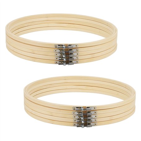 MANCHAP Lot de 10 cercles à broder en bois réglables de 30