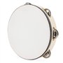 MANCHAP Lot de 2 tambourins en bois de 2 tailles, tambourins à main en bois avec peau naturelle et clochettes, pour party dance 