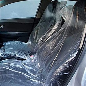 Feawiih Lot de 100 housses de siège jetables en plastique transparent et facile à installer pour les amateurs de voiture