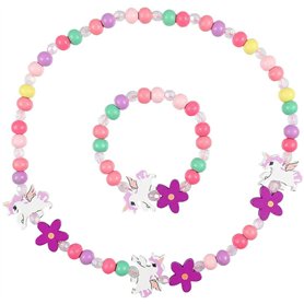 Meet-shop en Bois Coloré Enfants Ensemble de Bijoux