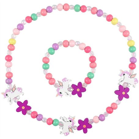 Meet-shop en Bois Coloré Enfants Ensemble de Bijoux