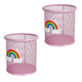 UQMIQURA 2 Pièces Pot à Crayons en Métal