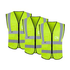 Kellegour 3 Pcs Gilet de sécurité avec Poches et Fermeture éclair