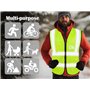 Kellegour 3 Pcs Gilet de sécurité avec Poches et Fermeture éclair,Gilet De Sécurité Réfléchissant Haute Visibilité,Gilet de Trav