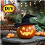 gagift world Chapeau de sorcière en feutre noir de 45 cm pour adultes et adolescents, accessoire d'alchimie fantaisie, cosplay, 