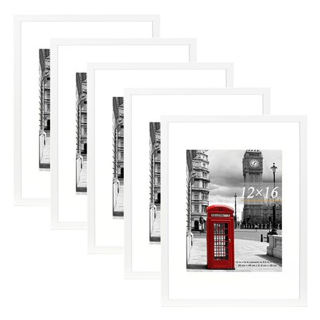 Scholar Tree Lot de 5 cadres photo blancs de 30 x 40 cm avec support pour affiche de 30 x 40 cm