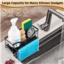 Sinnsally Organisateur Evier Cuisine,Porte Eponge Evier Cuisine avec Vidange Automatique Rangement Eponge Evier Cuisine Organisa