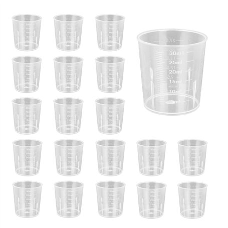 Lot de 20 petits gobelets doseurs en plastique de 30 ml - Avec balance - Pour la lessive