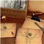 12 Papier à Lettre A5 6 Enveloppes Retro 6 Pendentif en Métal 6 Corde de Jute Papier à Lettre V