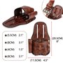 Tourbon Grand support de mètre ruban en cuir véritable pour ceinture Mètre ruban, pochette à outils avec marteau, couteau utilit