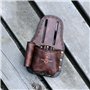Tourbon Grand support de mètre ruban en cuir véritable pour ceinture Mètre ruban, pochette à outils avec marteau, couteau utilit