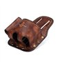 Tourbon Grand support de mètre ruban en cuir véritable pour ceinture Mètre ruban, pochette à outils avec marteau, couteau utilit