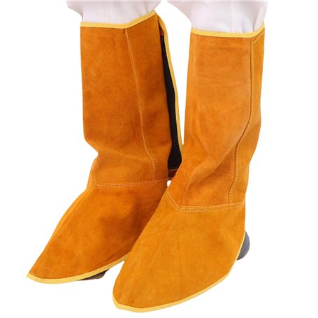 Cuillères de soudage en cuir résistant à la chaleur et à l'abrasion – Couvre-bottes de soudure extra longues – Protections de ch