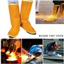 Cuillères de soudage en cuir résistant à la chaleur et à l'abrasion – Couvre-bottes de soudure extra longues – Protections de ch