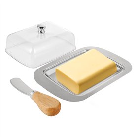 Beurrier - en Acier Inoxydable - Boîte à Beurre - avec Couvercle