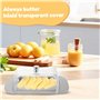 Beurrier - en Acier Inoxydable - Boîte à Beurre - avec Couvercle, Poignée et Spatule - Idéal comme Support à Beurre - pour Froma