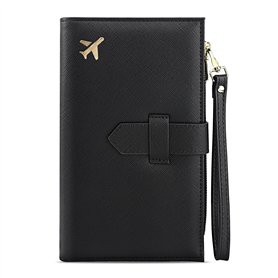 Pochette passeport avec blocage RFID – Housse portable noire pour passeport