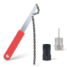 Lrocotanc Fouet à chaîne pour vélo Outil de démontage de pignon avec Outil de déverrouillage de Cassette et Retrait de pignon id