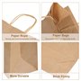 Lot de 50 sacs en papier marron avec anse - sacs cadeaux - sacs en papier kraft avec poignée de cordon - 21 x 11 x 27 cm - Sac K